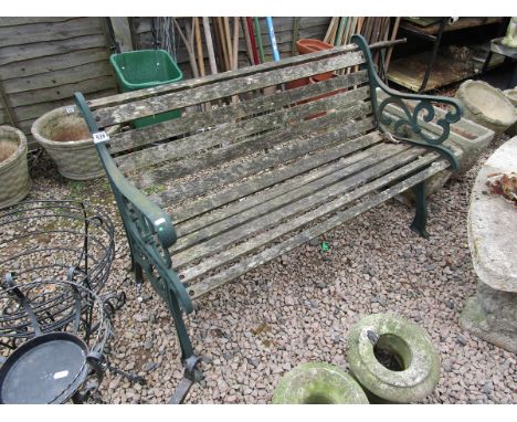 Metal and wood garden bench