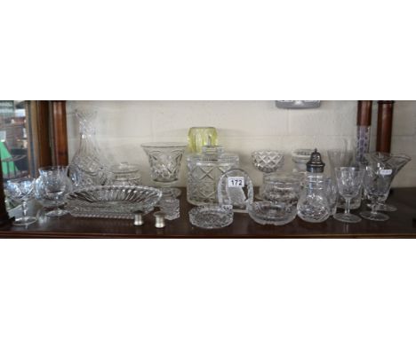 Shelf of glassware