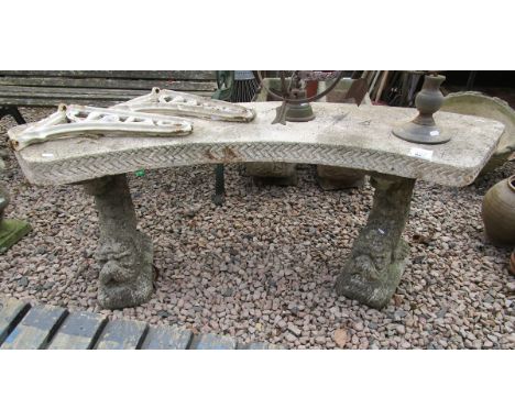 Stone curved coi carp bench