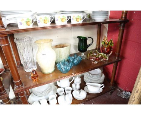 Shelf of studio glass