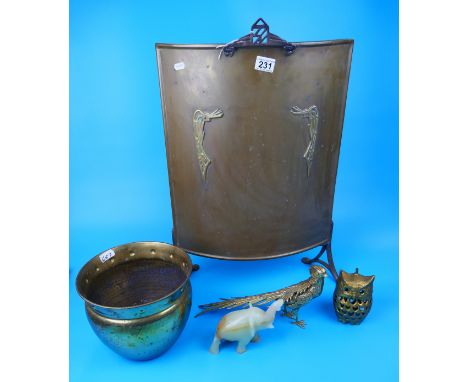 Metal ware to include brass firescreen etc
