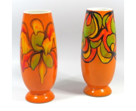 TWO POOLE POTTERY 'DELPHIS' STYLE VASES No.15(H. 22.5 CM) 