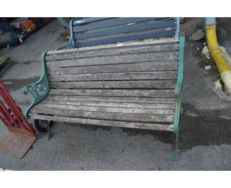 METAL FRAMED WOODEN GARDEN BENCH
