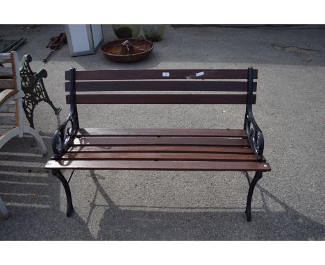 METAL FRAMED WOODEN GARDEN BENCH
