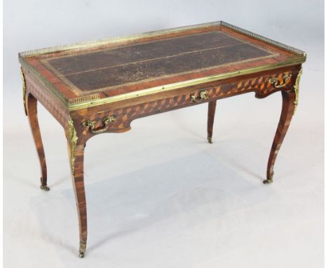 An 18th century Louis XV/Louis XVI Transitional kingwood and parquetry games table, indistinctly stamped LLEREE?, the removea