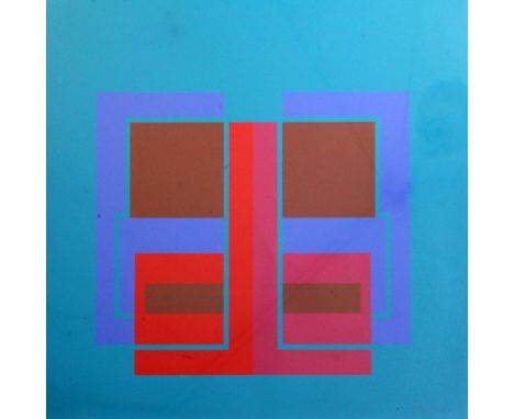 Robyn Denny (1930-) screenprint From All Through The Day (blue) signed and dated '70, 46/95 28 x 29.5in.