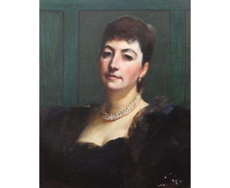 James Jebusa Shannon (British/American 1862-1923) oil on canvas Portrait of an unknown woman, a portrait of the same sitter h
