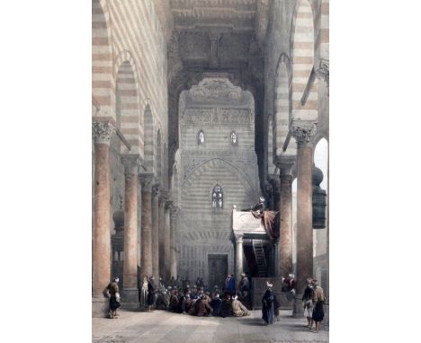 Haghe after David Roberts subscription edition coloured lithograph 'Interior of the Mosque of the Metwalis' full plate 19.5 x