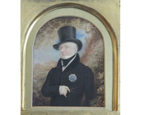 Johann Georg Paul Fischer (1786-1875) oil on ivory Portrait miniature of Sir Jonathon Wabher Waller, 1st Bart GCH Groom of Le