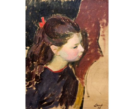 § Henry Lamb (1883-1960) oil on canvas Portrait of Juley Behrend Exhibited at the Leicester Galleries as 'Head of a girl' sig