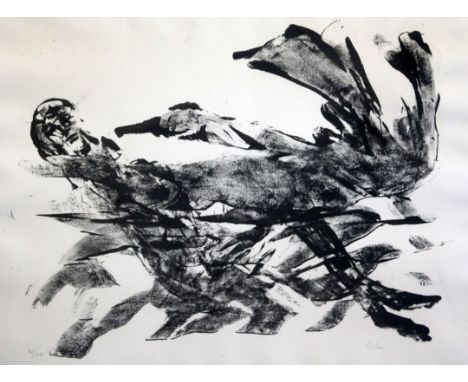 Sir Sidney Nolan (1917-1992) lithograph Leda and the Swan signed in pencil, 64/125 17.75 x 24.5in.
