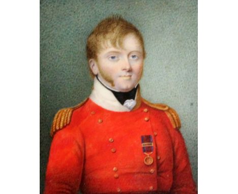 English School c. 1814, possibly Alexander Gallaway oil on ivory Portrait miniature of Major Arthur Rowley Heyland (1781-1815