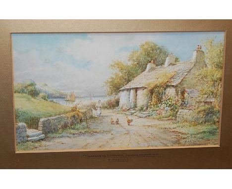 R Macauley - Pair; A fisherman's cottage at Cemaes, and Fishermen's cottages at Penmaenmawr, watercolours, each signed lower 