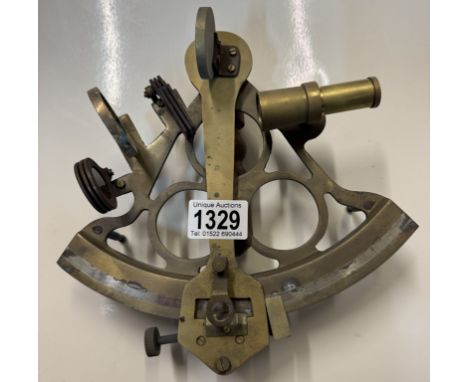 A brass sextant