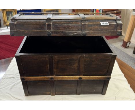 A wooden dome top trunk - 54cm x 34cm x 43cm COLLECT ONLY