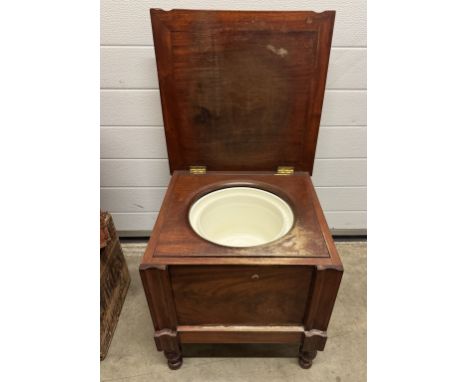A Victorian/Edwardian mahogany commode COLLECT ONLY