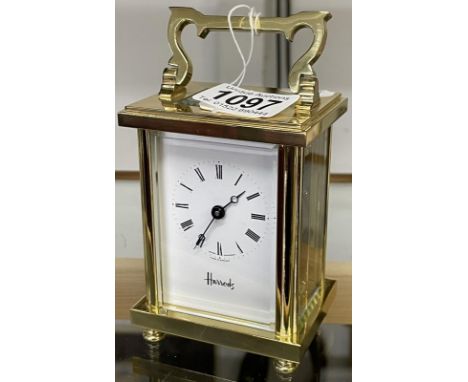 A good quality Harrod's brass carriage clock in working order.
