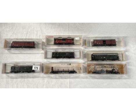 8 Boxed Fleischmann HO gauge coaches &amp; 1 other 5060 x 2, 5834, 5073, 5286, 5225, 5853 x 2