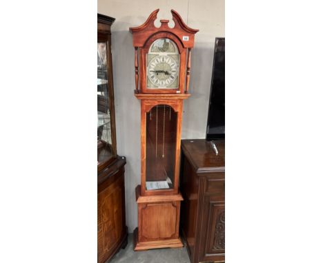 A Tempus fugit grandfather clock COLLECT ONLY Both Springs are ok. Weights ornamental Pendulum, key & instructions present Ap