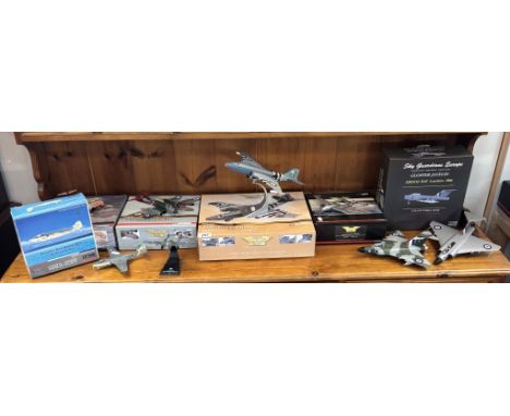 A collection of mainly Corgi Aviation boxed & unboxed early jet military aircraft A/F. AA35003, AA35002, AA37301, AA34701, Se