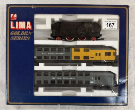A boxed Lima HO Golden Scenes 149802 Deutche Reichbahn train pack