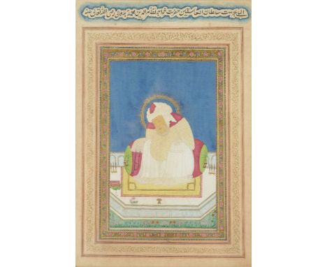 An Indian portrait of Hazrat Khawaja Nizam-ad-Din Muhammad Badumali, probably Deccan, 18th-19th century,  depciting the famou