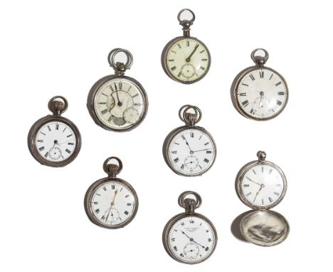 A silver cased, key wind, openfaced pocketwatch, London 1829, two further silver cased key wind openfaced pocket watches, a s