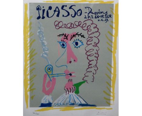 Pablo Picasso (1881-1973),  "Fumeur" from "Picasso Dessins 27-3-66-15.3.68.11.2.69", colour lithograph,signed and numbered 36