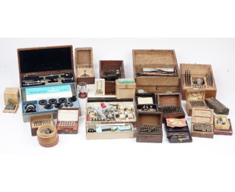 A quantity of Horologists tools and accessories including; depth lathe, die sets, a strap adjuster and sundry. (qty)