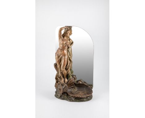 Junge Frau mit Spiegel Joseph Le Guluche (Entwurf),  Louis Alphonse Hanne, um 1900 Stehende junge Frau in wallendem Gewand au