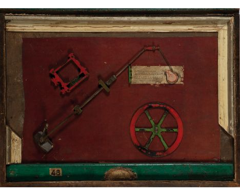 Wassili Dmitrijewitsch Jermilow 1894 Charkiw - 1968 ebenda ''Relief 48''. 1922. Assemblage u. a. aus Holz und Metall. Verso K