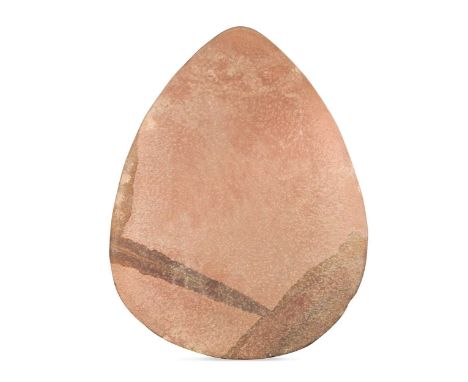 A large, possibly, Neolithic stone platter, of rounded triangular form63 x 49cmMay have been later worked