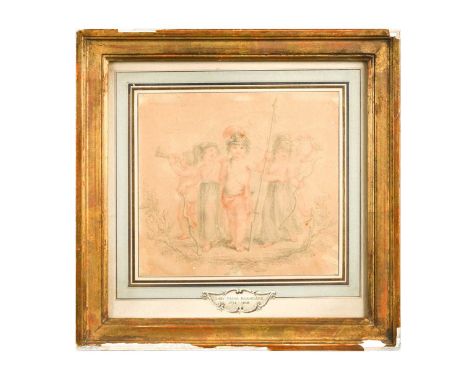 Lady Diana Beauclerk (1734-1808) Putti playing as soldierscrayon and pencil on paper15 x 16cm26 x 26cm (framed)