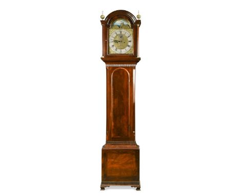 A 'rocking ship' automaton mahogany longcase clock, 18th century and later cased,  the 30cm brass dial signed 'Jno. Dison St 