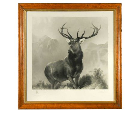 Joseph Bishop Pratt (1854-1919) after Sir Edwin Landseer The Monarch of the Glensigned in pencil by the engraver, bears remar