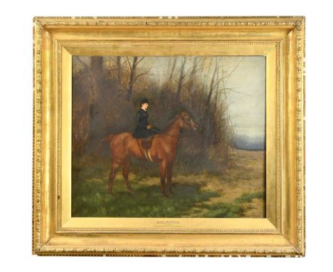 Maud Alice Earl (1863-1943) Portrait of Mildred Hetherington (1874-1943) mounted side-saddlesigned and dated '94 lower righto