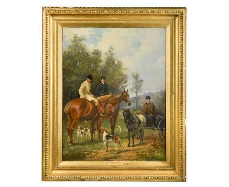 Maud Alice Earl (1863-1943) Portrait of John Hetherington of Cricklewood, Middlesex (1840-1907) on horseback with hounds, acc