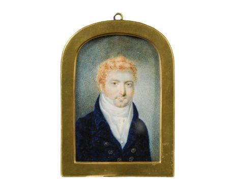 Major James Pattison Adye (1783-1831) Portrait miniature of Henry Ralph Willett (1783-1858) wearing a blue double-breasted co