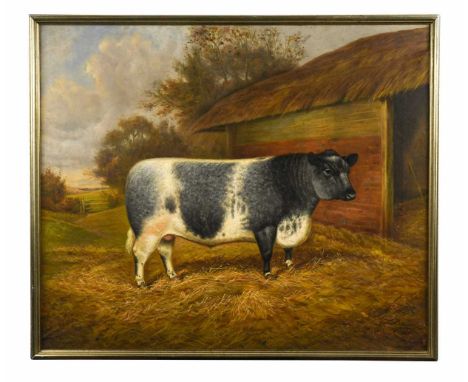 § William Albert Clark (1880-1963) A prized cow signed and dated lower right 'W Albert Clark 1922' inscribed with artist's na