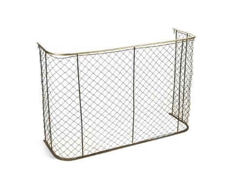 A wirework and brass nursery fireguard, 19th century,  with brass top above a wire mesh guard 66 x 100 x 30cm     Excellent c