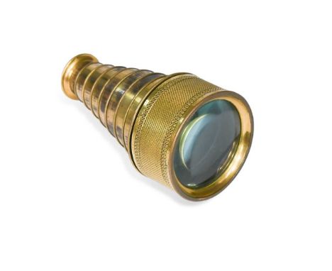 Robert Brettell Bate of London (1782-1847), a gilt brass eight-draw spyglass, engraved 'Bate London' to the eyeglass8 x 4.5cm