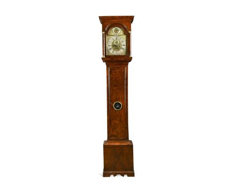 A walnut longcase clock, second quarter 18th century,  the 12inch (30.5cm) brass dial signed 'Martin Jackson, London' to the 