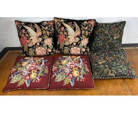 A COLLECTION OF SIX TAPESTRY CUSHIONS (6) 