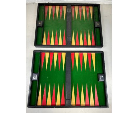 CROCKFORDS CASINOS AND PALM BEACH CASINOS: TWO FULL SIZED BACKGAMMON BOARDS,84cm x 62cm Provenance: Crockfords Casino, Mayfai
