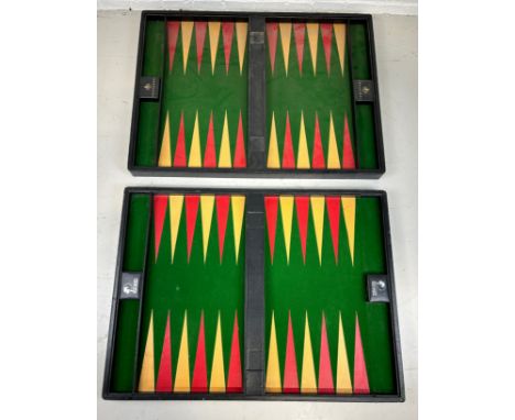 CROCKFORDS CASINOS AND PALM BEACH CASINOS: TWO FULL SIZED BACKGAMMON BOARDS,84cm x 62cm Provenance: Crockfords Casino, Mayfai