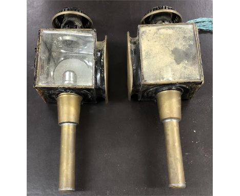 Pair vintage coach lamps