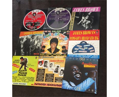 Record Collection of James Brown  Vintage 9 LPs  all records are from a large collection and are in as new condition 