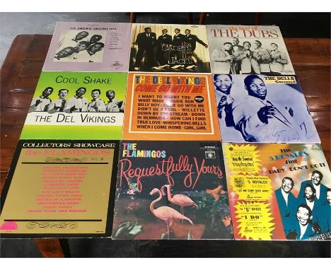 Record Collection of 9 Vintage  LPs all as new includes ,The Jacks  ,The Dubs ,The Dells ,the 5 Royales ,The Flamingos ,Cool 