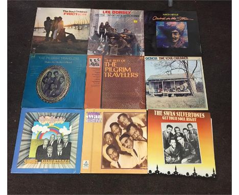 Record Collection of Vintage 9 LPs  to include, "Lee Dorsey", "Aaron Neville", "The soul children" " The Pilgrim travellers" 