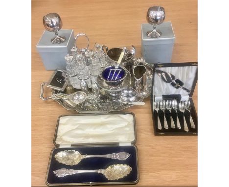 Quantity of antique and vintage Silver plated items.